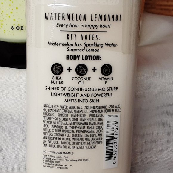 BATH & BODY WORKS 'WATERMELON~LEMONADE' 3-PIECE CANDLE & LOTION SET - Picture 5 of 11